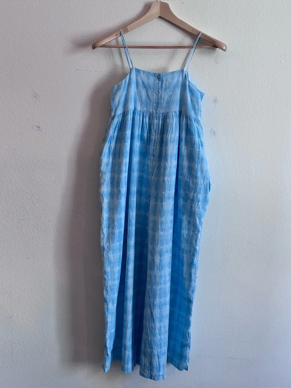Janie and Jack Batik Breeze Tie-Dye Cotton Jumpsuit Blue Size 14 New pocket